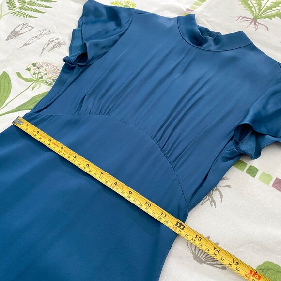 Aritzia Sunday Best ILSA DRESS Satin Blue Size 0 - Picture 9 of 11